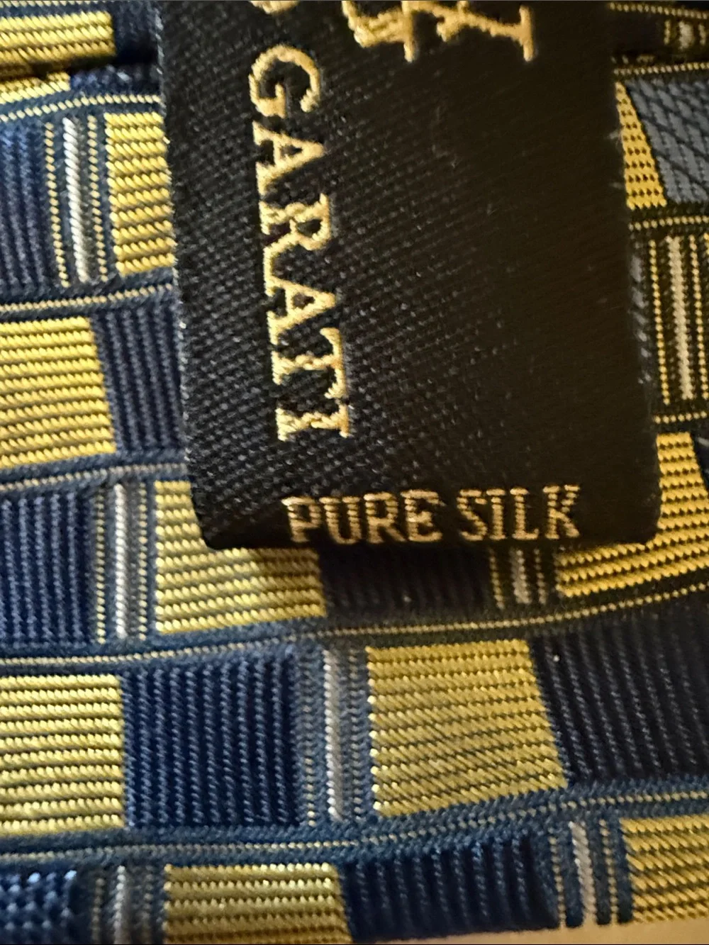 Valerie Garati silk tie navy & gold